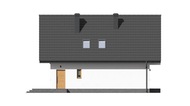 Holzhäuser mit Dachgeschoss.