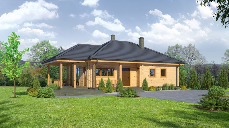Blockhaus Bungalow isolierte winterfest Holzhaus eh69571