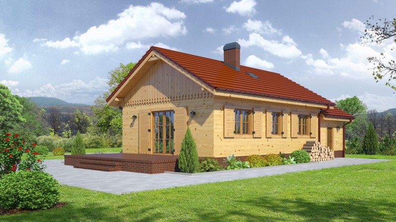Bungalow Holzhaus eh55-557